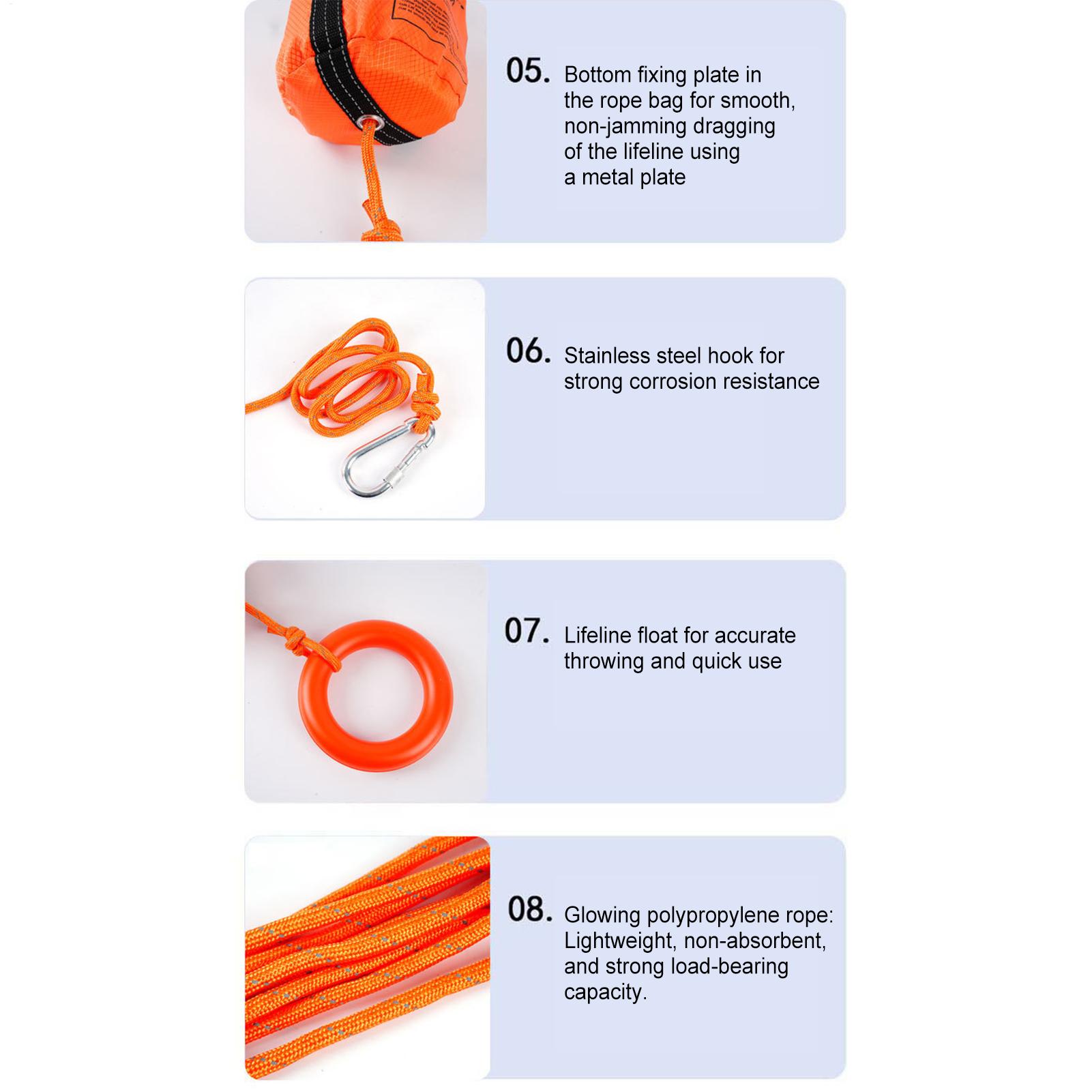 Throw Rope Bag for Boating, Re - огляд і ціна Rescue Rope Throw